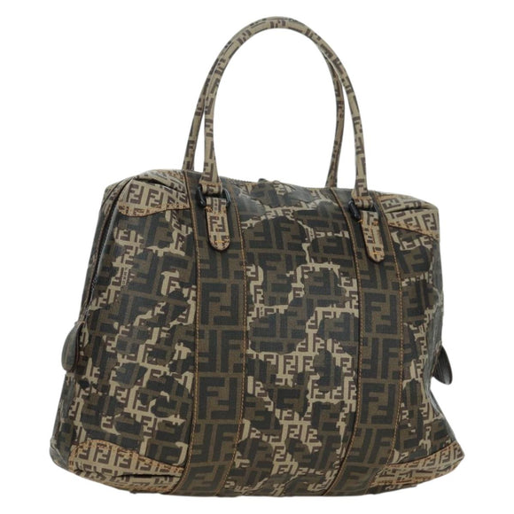 FENDI Zucca Canvas Hand Bag Beige Auth 179203SM