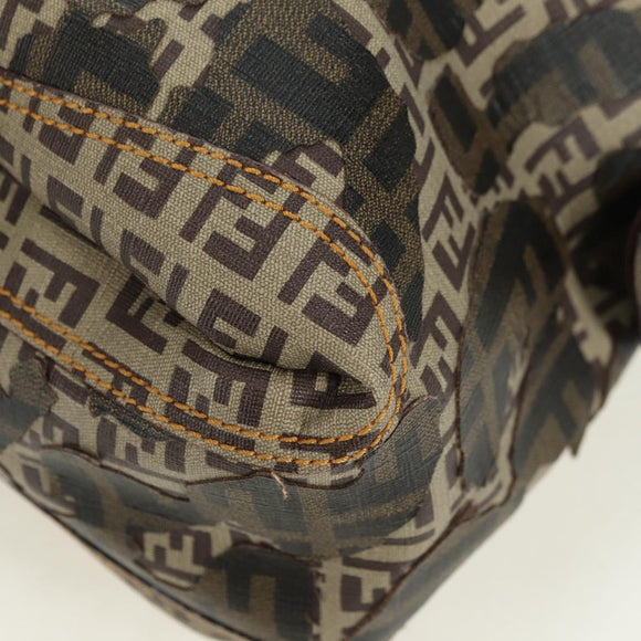 FENDI Zucca Canvas Hand Bag Beige Auth 179203SM
