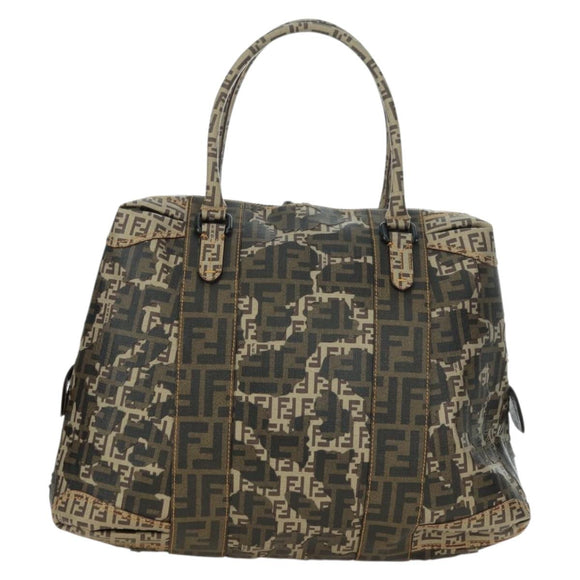 FENDI Zucca Canvas Hand Bag Beige Auth 179203SM