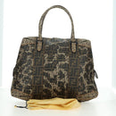 FENDI Zucca Canvas Hand Bag Beige Auth 179203SM-22