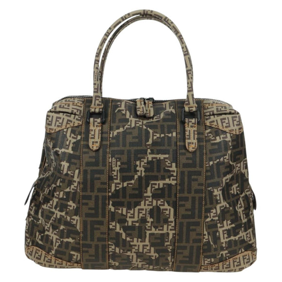 FENDI Zucca Canvas Hand Bag Beige Auth 179203SM
