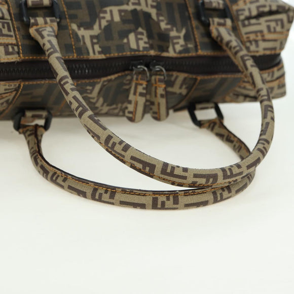 FENDI Zucca Canvas Hand Bag Beige Auth 179203SM