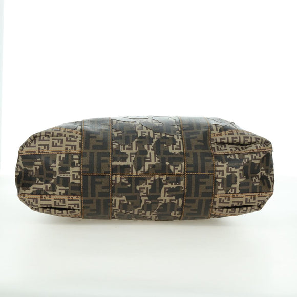 FENDI Zucca Canvas Hand Bag Beige Auth 179203SM