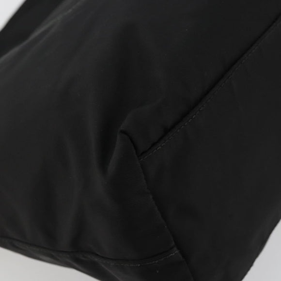 PRADA Tote Bag Nylon Black Gold Auth 179207