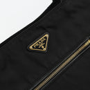 PRADA Tote Bag Nylon Black Gold Auth 179207-14