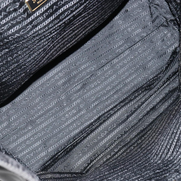 PRADA Tote Bag Nylon Black Gold Auth 179207