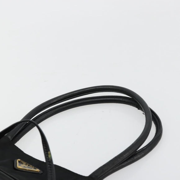 PRADA Tote Bag Nylon Black Gold Auth 179207