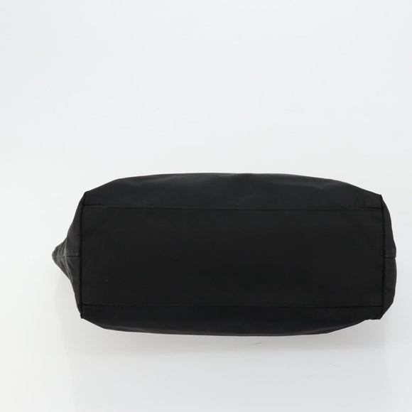 PRADA Tote Bag Nylon Black Gold Auth 179207