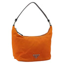 PRADA Shoulder Bag Nylon Orange Silver Auth 179208A-1