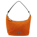 PRADA Shoulder Bag Nylon Orange Silver Auth 179208A-2