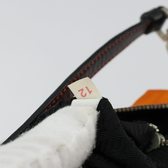PRADA Shoulder Bag Nylon Orange Silver Auth 179208A