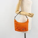 PRADA Shoulder Bag Nylon Orange Silver Auth 179208A-25