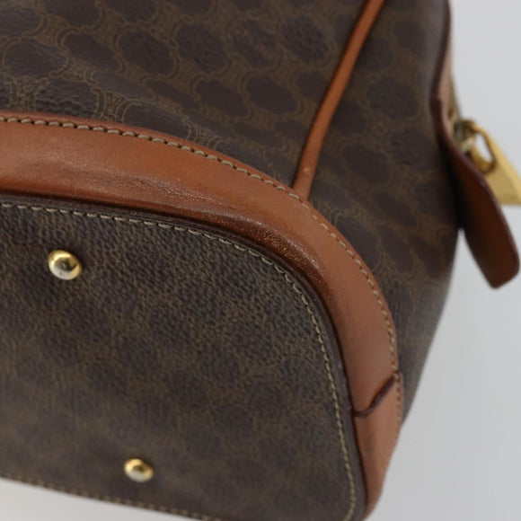 CELINE Macadam Canvas Hand Bag PVC Leather Gold Brown Auth 179210A