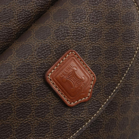 CELINE Macadam Canvas Hand Bag PVC Leather Gold Brown Auth 179210A