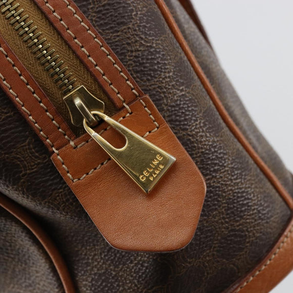 CELINE Macadam Canvas Hand Bag PVC Leather Gold Brown Auth 179210A
