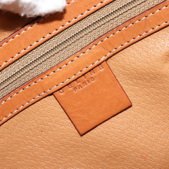 CELINE Macadam Canvas Hand Bag PVC Leather Gold Brown Auth 179210A