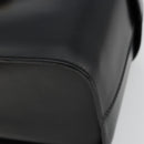 CELINE Vanity Cosmetic Pouch Leather Black Gold Auth 179213-9