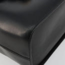 CELINE Vanity Cosmetic Pouch Leather Black Gold Auth 179213-14