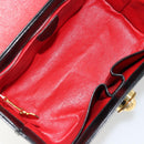 CELINE Vanity Cosmetic Pouch Leather Black Gold Auth 179213-11
