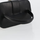 CELINE Vanity Cosmetic Pouch Leather Black Gold Auth 179213-7