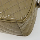 Salvatore Ferragamo Vala Chain Bag Patent leather Silver Beige Auth 179215A-12
