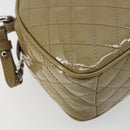 Salvatore Ferragamo Vala Chain Bag Patent leather Silver Beige Auth 179215A-13