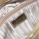 Salvatore Ferragamo Vala Chain Bag Patent leather Silver Beige Auth 179215A-16