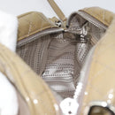 Salvatore Ferragamo Vala Chain Bag Patent leather Silver Beige Auth 179215A-19