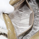 Salvatore Ferragamo Vala Chain Bag Patent leather Silver Beige Auth 179215A-21