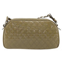 Salvatore Ferragamo Vala Chain Bag Patent leather Silver Beige Auth 179215A-3