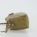 Salvatore Ferragamo Vala Chain Bag Patent leather Silver Beige Auth 179215A-5