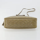 Salvatore Ferragamo Vala Chain Bag Patent leather Silver Beige Auth 179215A-9