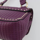 VALENTINO Rock Studs Shoulder Bag Leather 2way Purple Gold Auth 179216A-16