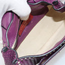 VALENTINO Rock Studs Shoulder Bag Leather 2way Purple Gold Auth 179216A-11