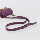 VALENTINO Rock Studs Shoulder Bag Leather 2way Purple Gold Auth 179216A-7