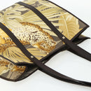 Salvatore Ferragamo Tote Bag Nylon Brown Gold Auth 179217A-6