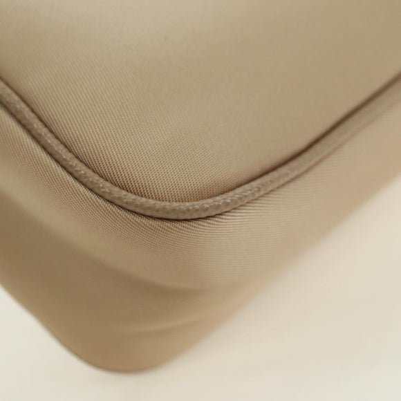 PRADA Shoulder Bag Nylon 2way Beige Silver Auth 179223M
