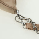 PRADA Shoulder Bag Nylon 2way Beige Silver Auth 179223M-17