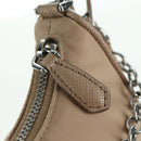 PRADA Shoulder Bag Nylon 2way Beige Silver Auth 179223M-19