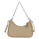 PRADA Shoulder Bag Nylon 2way Beige Silver Auth 179223M-3