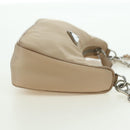 PRADA Shoulder Bag Nylon 2way Beige Silver Auth 179223M-5