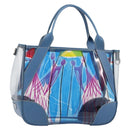 PRADA Hand Bag Vinyl Clear Blue Auth 179224A-1