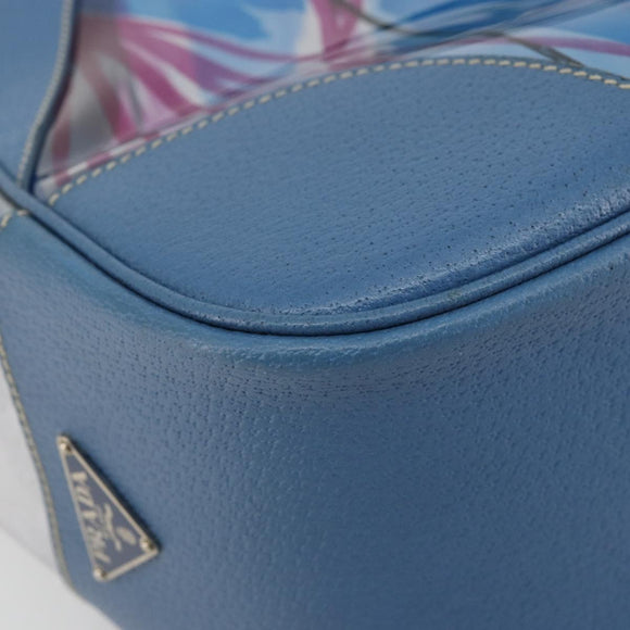 PRADA Hand Bag Vinyl Clear Blue Auth 179224A