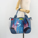 PRADA Hand Bag Vinyl Clear Blue Auth 179224A-21