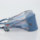 PRADA Hand Bag Vinyl Clear Blue Auth 179224A-4