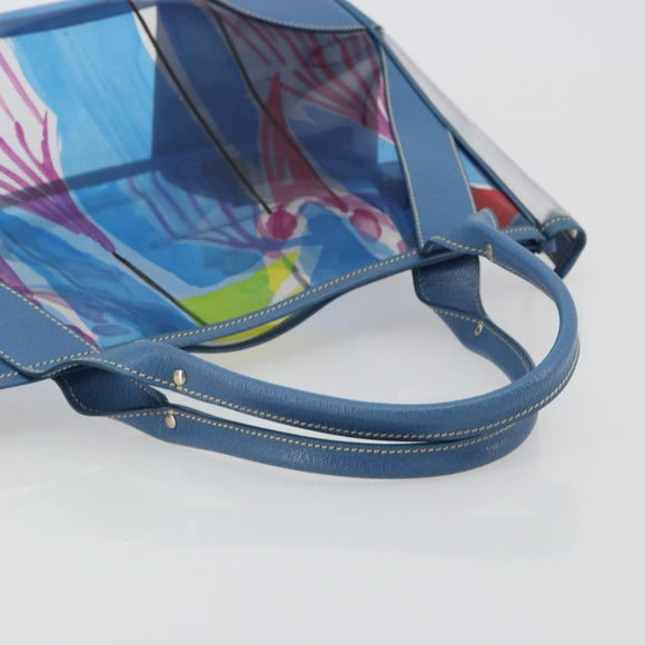 PRADA Hand Bag Vinyl Clear Blue Auth 179224A