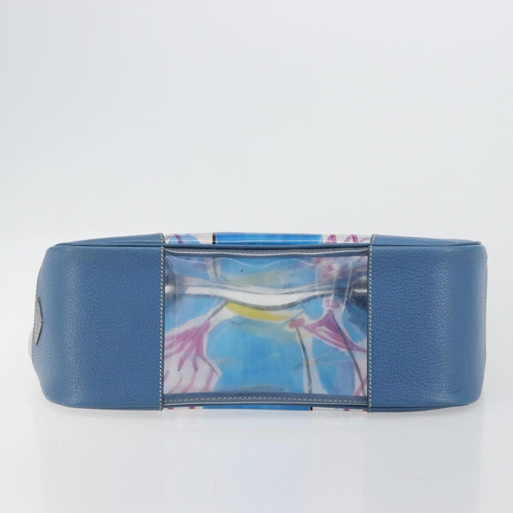 PRADA Hand Bag Vinyl Clear Blue Auth 179224A