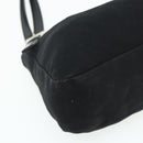 FENDI Mamma Baguette Shoulder Bag Nylon Black Silver Auth 179226-11