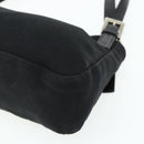 FENDI Mamma Baguette Shoulder Bag Nylon Black Silver Auth 179226-12