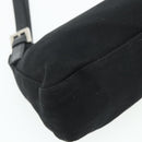 FENDI Mamma Baguette Shoulder Bag Nylon Black Silver Auth 179226-13